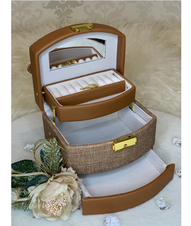 Кейс скринька для коштовностей розсувний 16*12*11см YM-051, фото 1