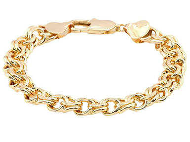 Браслет жіночий на руку Позолота 18K Плетіння Бісмарк довжина 25см х 11мм (155682) ТМ XUPING FG