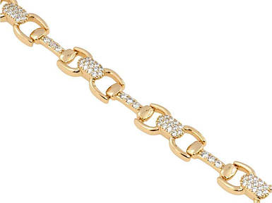 Браслет жіночий на руку Позолота 18K Декоративний орнамент з цирконієм довжина з дод. замком 17,19см х 2-8мм (167011) ТМ FG