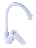 PLAMIX Oscar-011 White Змішувач для кухні на мийку білий (без підводки), фото 3