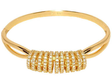 Браслет жіночий на руку Позолота 18K Візерунок з каблучок з цирконієм ø 6,5см (018542) ТМ XUPING FG