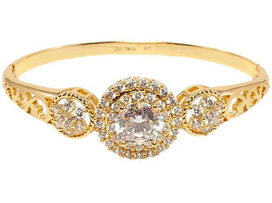 Браслет жіночий на руку Позолота 18K Різний візерунок з елементами флористики ø 6см (982650) ТМ XUPING FG