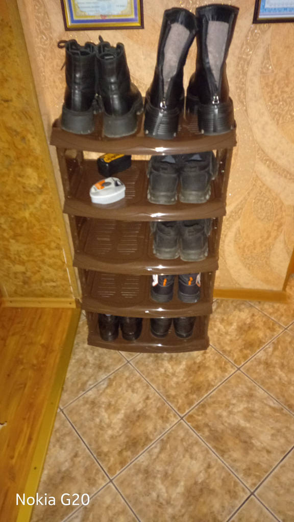 Полиця для взуття на 5 ярусна Ротанг (коричнева), 48х85х31 см, R-Plastic - фото покупців 1