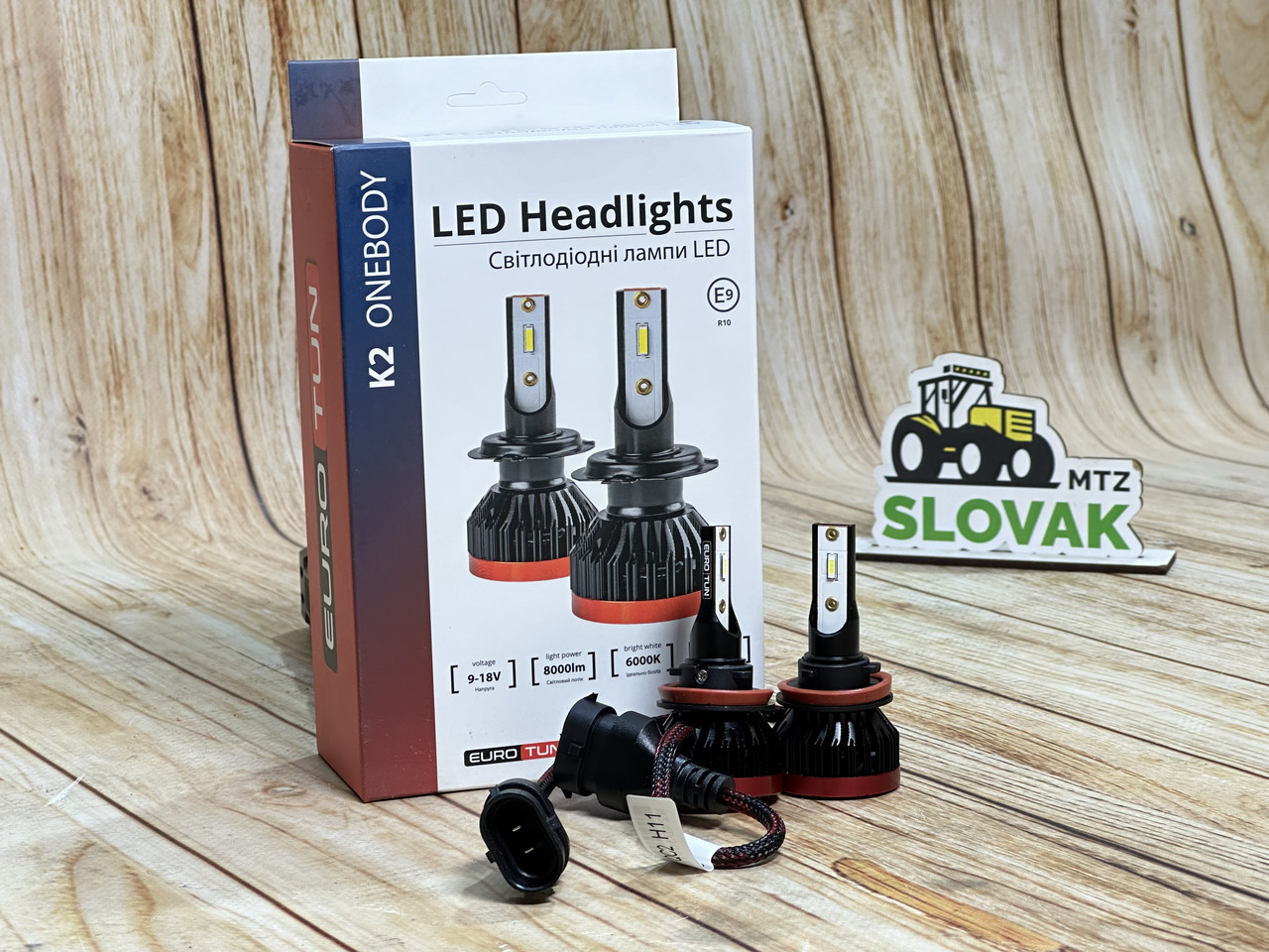 LED лампа К2 H11 50W Euro Tun 6000K (2 шт.) (9-18v 50w 8000lm 6000K), фото 1