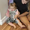 Інтерактивна м'яка іграшка-нічник повітропроникний слоник Elephant Сірий Заспокійлива плюшева іграшка Слоник, фото 6