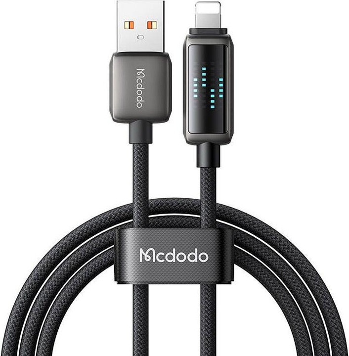 Кабель McDodo LED Display USB-A to Lightning Data Cable 1.2m Black