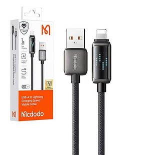 Кабель McDodo LED Display USB-A to Lightning Data Cable 1.2m Black, фото 3