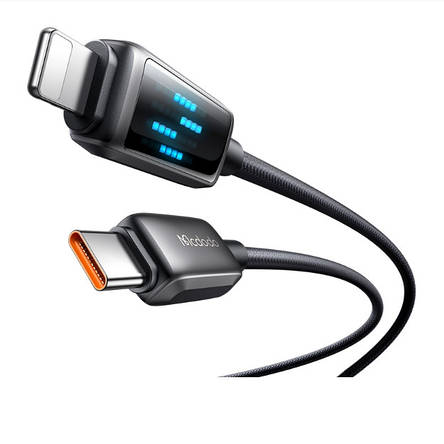 Кабель McDodo LED Display USB-C to Lightning 36W Data Cable 1.2m Black, фото 2