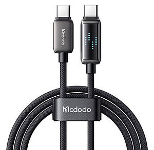Кабель McDodo LED Display USB-C to USB-C 100W Data Cable 1.2m Black, фото 1