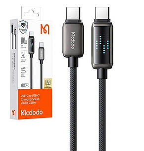Кабель McDodo LED Display USB-C to USB-C 100W Data Cable 1.2m Black, фото 3