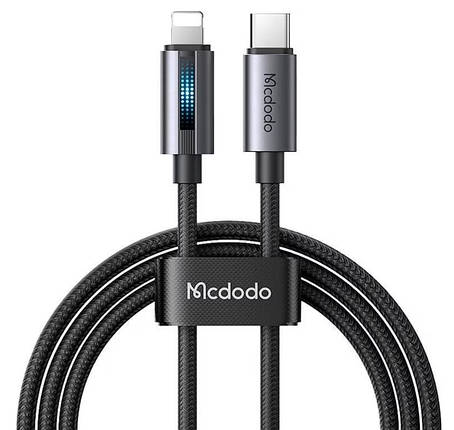 Кабель McDodo Type-C to Lightning 36W Cable With Breathing Light 1.2m Black, фото 1