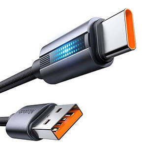 Кабель McDodo USB-A to Type-C Cable With Breathing Light 1.2m Black, фото 2