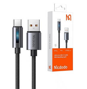 Кабель McDodo USB-A to Type-C Cable With Breathing Light 1.2m Black, фото 3