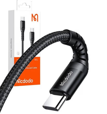 Кабель McDodo Type-C to Type-C 60W Data Cable 1m Black, фото 2