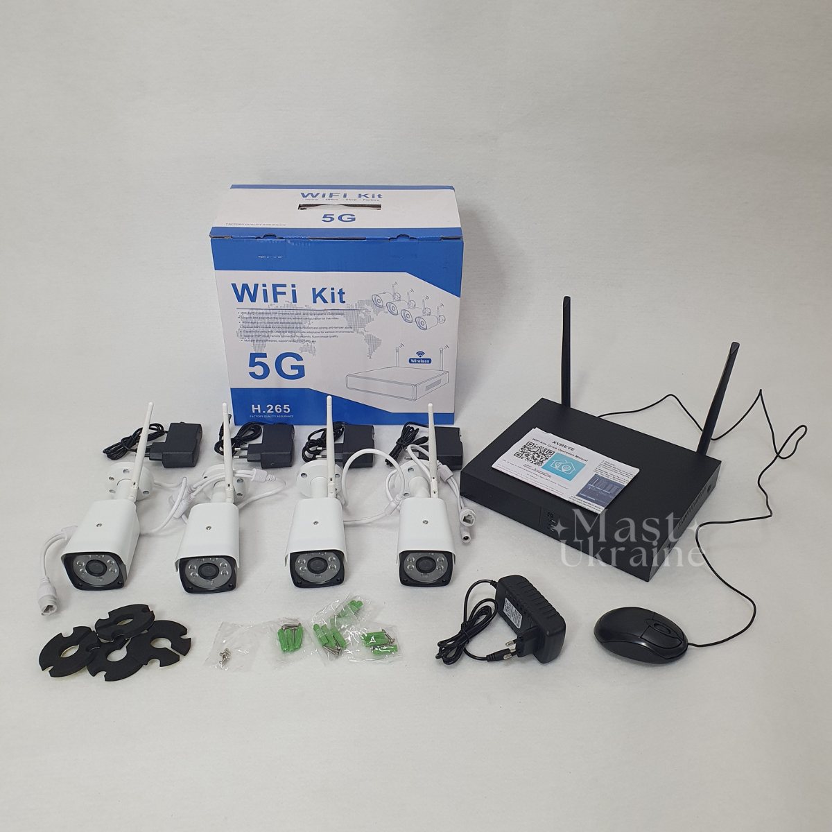 Система відеоспостереження WiFi Kit 5G, бездротовий комплект камер відеоспостереження, 4 камери 5G-5000, фото 1