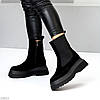 Ефектні замшеві черевики челсі на потовщеній підошві сезон зима, фото 4