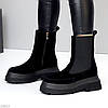 Ефектні замшеві черевики челсі на потовщеній підошві сезон зима, фото 7