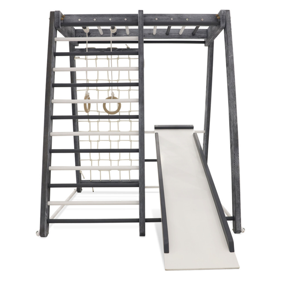 Спортивний дерев'яний комплекс «Крихітка-3 Loft & White» з гіркою 150 см ТМ "SportBaby" (145х120х100 см), фото 1