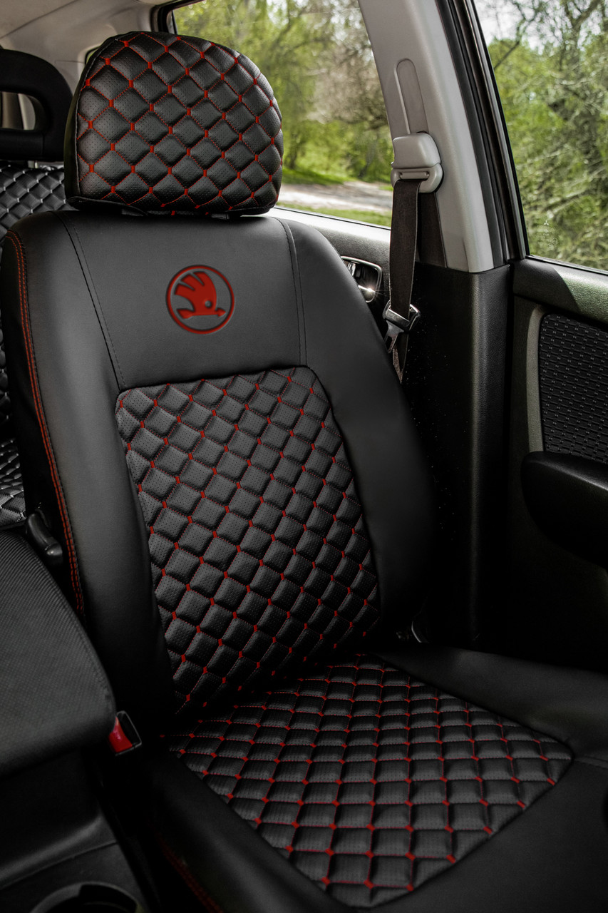 Чохли на сидіння Шкода Октавія А5 (Skoda Octavia А5) MAX-S екошкіра преміум арагона, фото 1