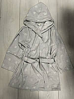 Халат дитячий махровий світло-сірий Зірки Tex 122/128см