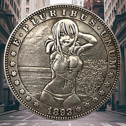 Сувенір сексуальна монета долар США 1893г "Дівчинка на березі". Hobo Coin American Morgan