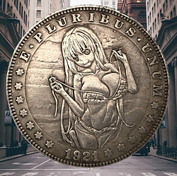 Сувенір сексуальна монета долар США 1921г "Дівчинка з великими". Hobo Coin American Morgan