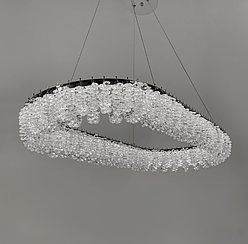 Кільцева овальна кришталева люстра в хромі 80х38 см 33038L-800*380 CH
