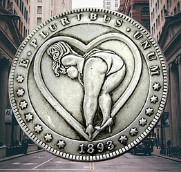 Сувенір монета 1 долар 1893г. США, "Ти Моє серце". Hobo Coin American