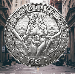 Сувенір монета долар США 1921р "Дівчина в басейні". Hobo Coin American Morgan