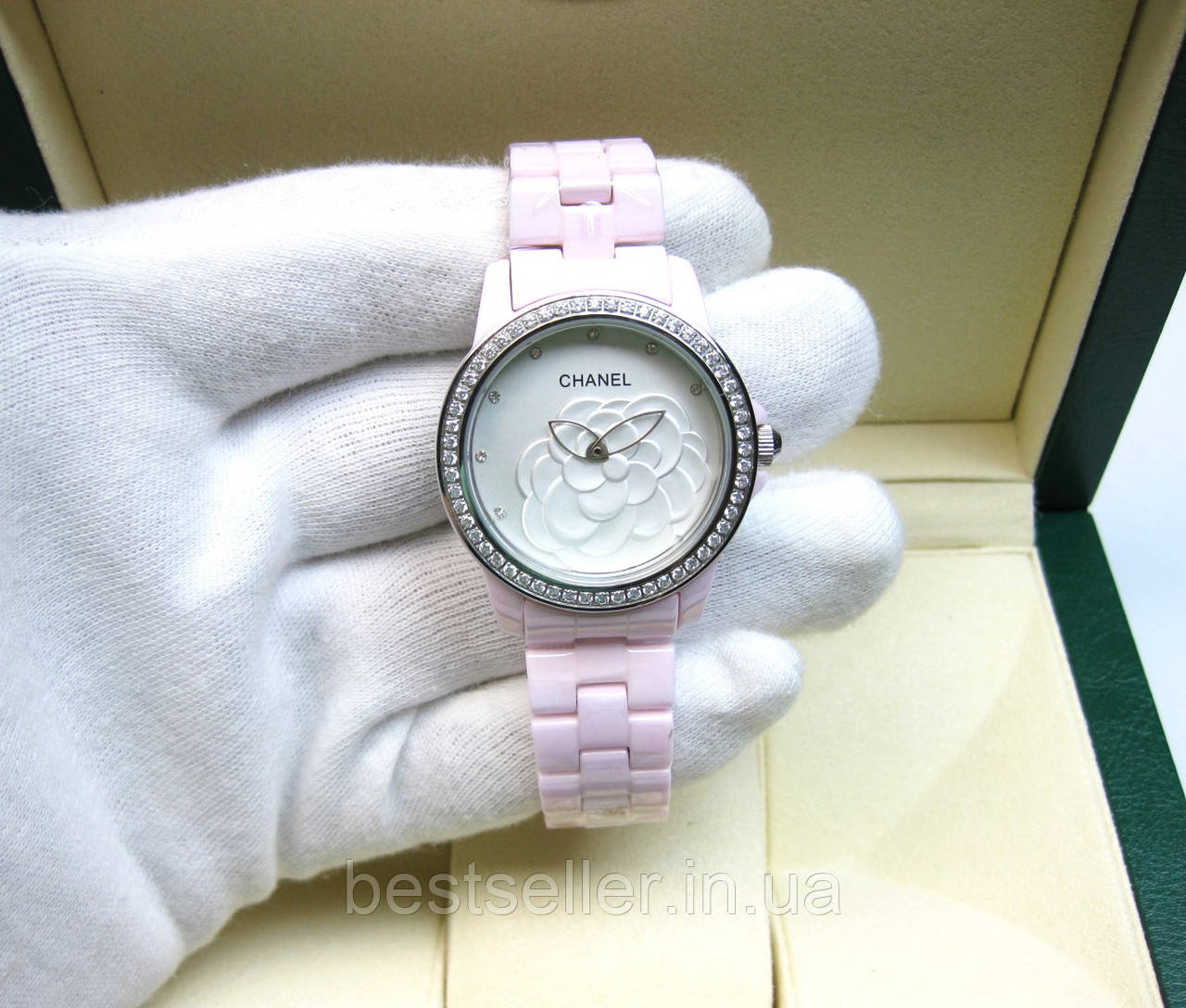 CHANEL CERAMICA 36MM PINK WHITE SILVER QUARTZ JAPAN. Premium якість ААА.