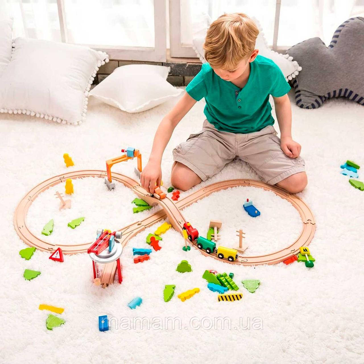 Ігровий набір Classic World 4163 Залізна дерев'яна дорога Порт, фото 1