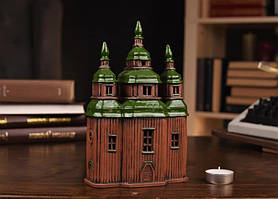 Керамічний будиночок-свічник "церква в Пирогово". український сувенір