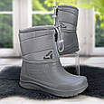 Чоботи жіночі зимові на пінковій калоші, утеплені хутром сірі 4675, фото 3