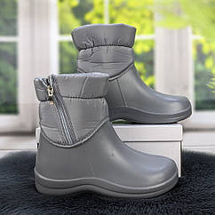 Чоботи жіночі зимові на пінковій калоші, утеплені хутром сірі 4653