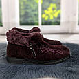Тапочки чуні жіночі високі на хутрі бордові Гіпаніс 4205_3, фото 3