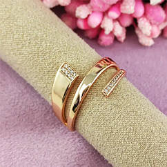 Стильне кільце доріжка з камінням розмір 16,17,18 и 20