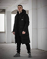 Куртка under armour чоловіча зимова подовжена парка тепла повсякденна чорна