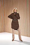 В'язана тепла туніка сукня коричнева вовна, фото 2