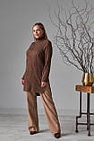 В'язана тепла туніка сукня коричнева вовна, фото 3