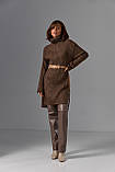 В'язана тепла туніка сукня коричнева вовна, фото 4