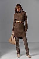 В'язана тепла туніка сукня коричнева вовна