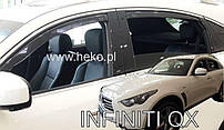 Дефлектори вікон (вітровики) Infiniti FX/QX70 2008-2017 5D (вставні,кт — 4 шт.) (Heko)