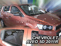 Дефлектори вікон (вітровики) Chevrolet Aveo 2011+ 5D (вставні, кт- 4 шт.) (Heko)