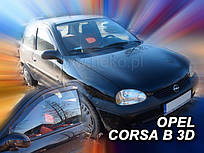 Дефлектори вікон (вітровики) Opel Corsa B 1993-2001 3D (вставні, кт- 2 шт.) (Heko)