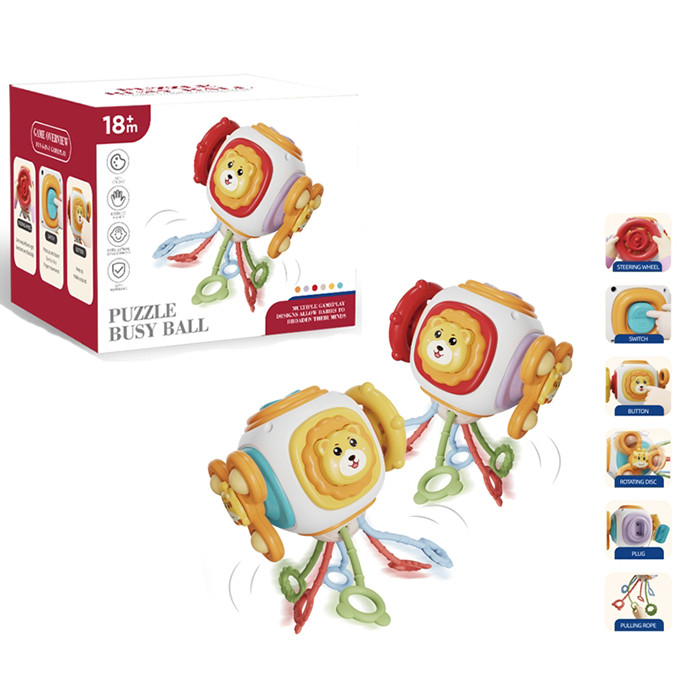 Гра FXB-12 (48шт) бізікуб/бізібол, 12-20-11см, спінер, рухливі деталі, тріскачка, пискавка, прорізувач, 2, фото 1