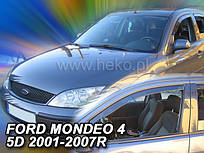 Дефлектори вікон (вітровики) Ford Mondeo 2000-2007 4D (вставні, кт- 2 шт.) (Heko)