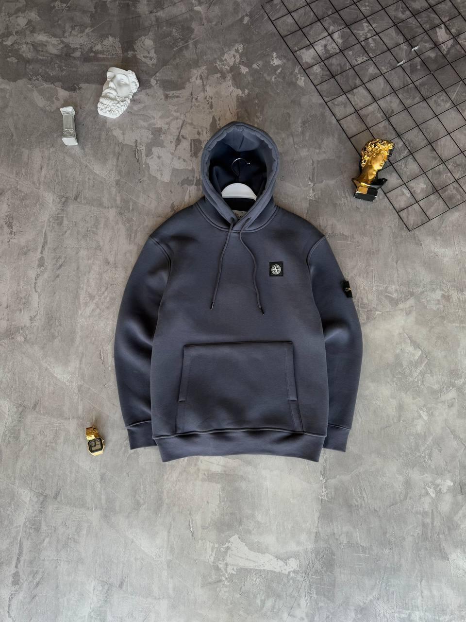 Чоловіча кофта худі STONE ISLAND M2181 сіра, фото 1