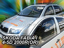 Дефлектори вікон (вітровики) Skoda Fabia 1999-2007 5D (клеющ-cя, кт — 2 шт.) (Heko)