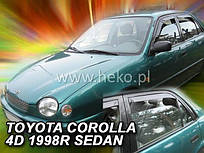 Дефлектори вікон (вітровики) Toyota Corolla E11 1997-2001 5D (вставні, кт- 4 шт.) Sedan (Heko)