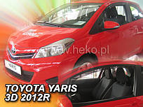 Дефлектори вікон (вітровики) Toyota Yaris 2011+ 3D (вставні, кт- 2 шт.) (Heko)